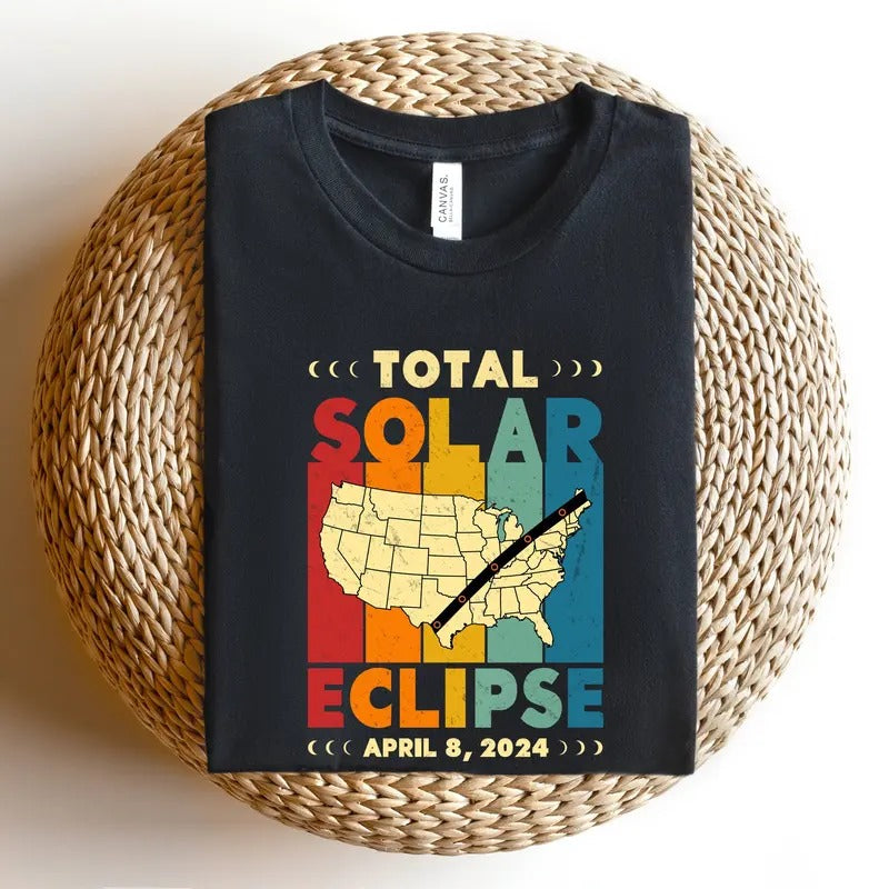 Solar Eclipse Shirt Lunar Eclipse Tshirt 2024 America Path Of Totality April 8th 2024 Total Solar Eclipse Matching Family...