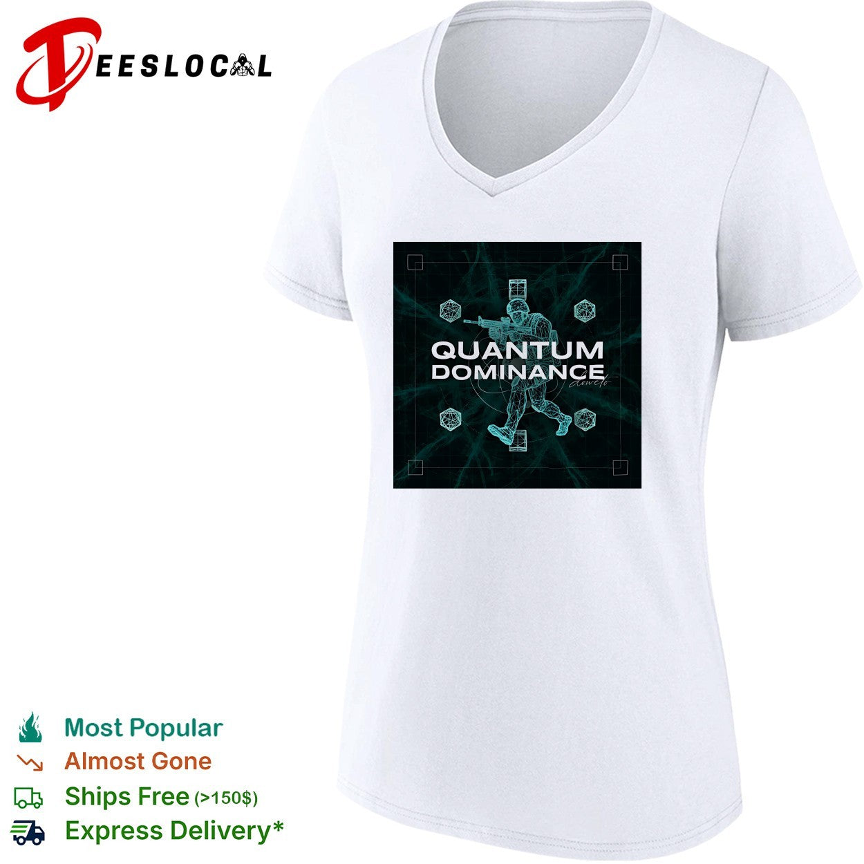 Soldier marching quantum dominance hologram shirt
