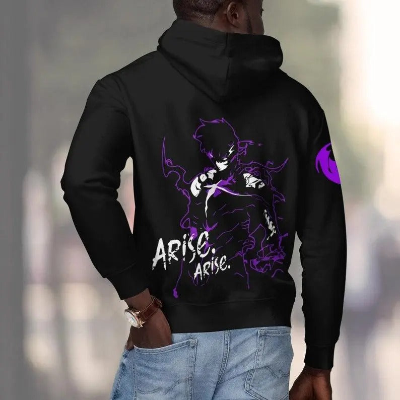 Solo Leveling Hoodie Sung Jinwoo Figure Shadow Monarch Sweatshirt Ahjin Guild Solo Leveling Sung Jinwoo Figure Hoodie...