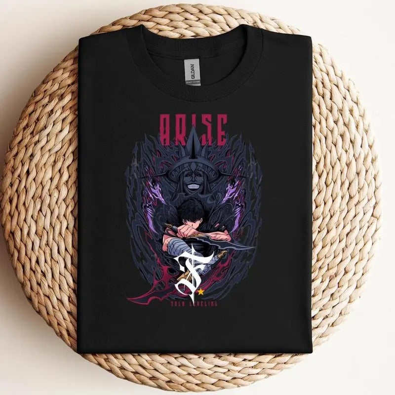 Solo Leveling Shirt, Sung Jinwoo Shirt, Anime Graphic Tee, Gift For Him, Gift For Her Hoodie, Sweatshirt | PrintMintTees.com