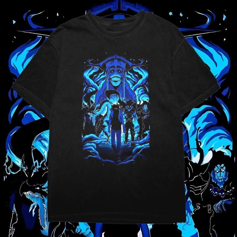 Solo Leveling Vintage Cotton T-Shirt, Anime Streetwear Hip-Hop Tee, Short Sleeve Unisex Summer Clothing Hoodie Sweatshirt