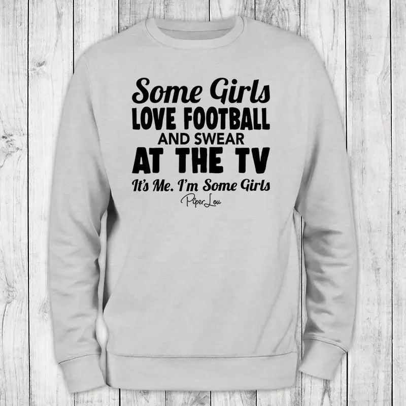 Some Girls Love Football And Swear Sweatshirt Classic Womenswear, #halloween #christmas #fall #holidays #thanksgiving...