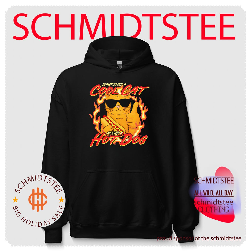 Sometime a cool cat needs a hot dog graphic shirt