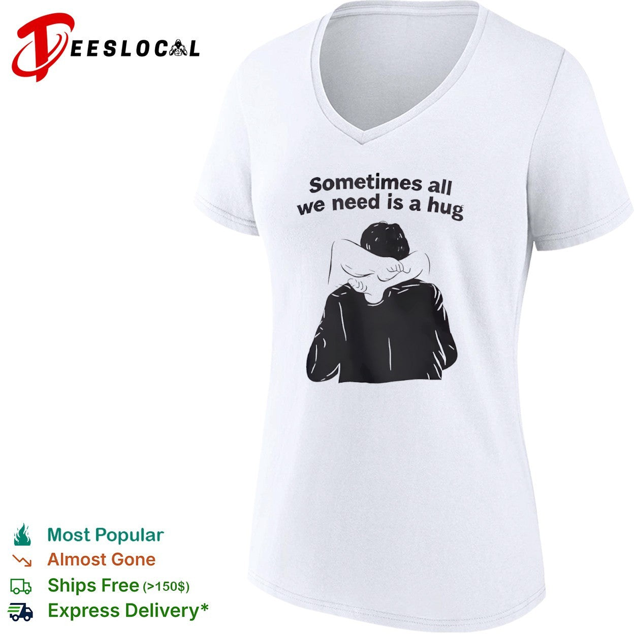 Sometimes all we need is a hug line art shirt
