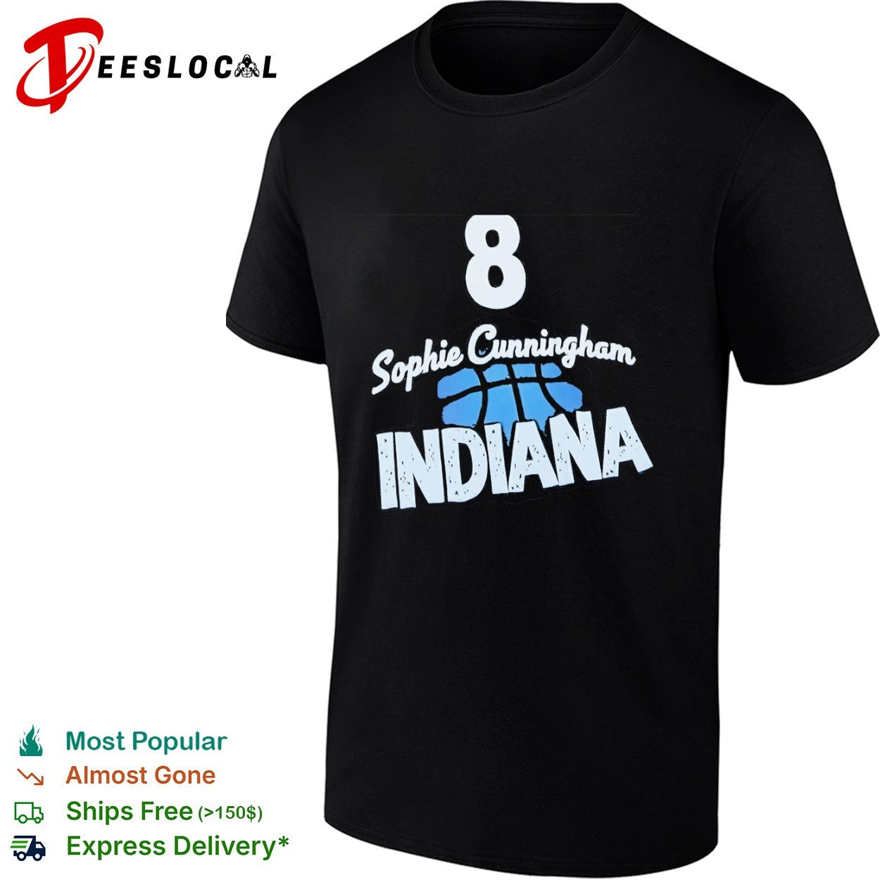 Sophie Cunningham 8 Indiana Fever basketball shirt