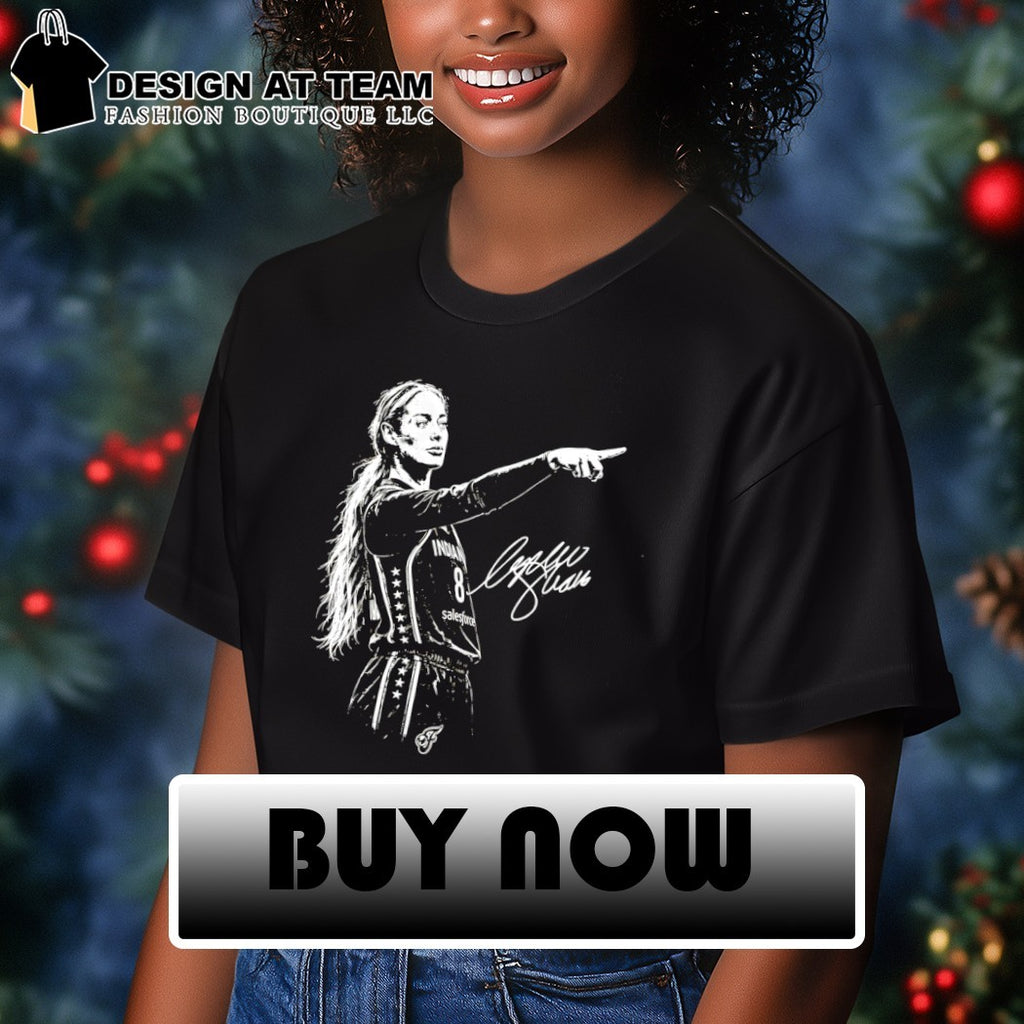 Sophie Cunningham Pointing Indiana Fever basketball star player signature shirt
