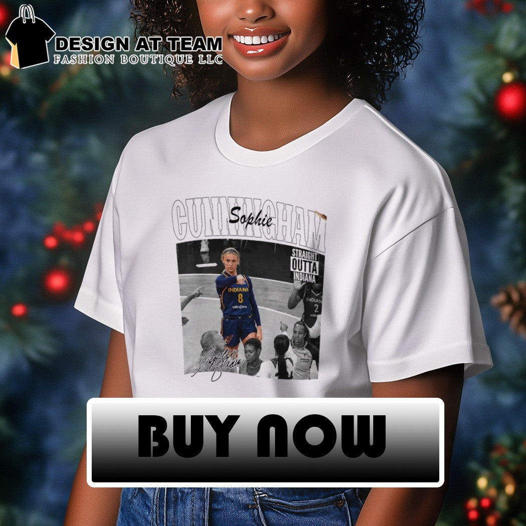 Sophie Cunningham WNBA signature point God straight outta Indiana shirt