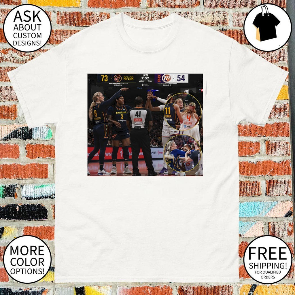 Sophie Cunningham pointing Indiana Fever 73 54 Phoenix Mercury WNBA Basketball shirt