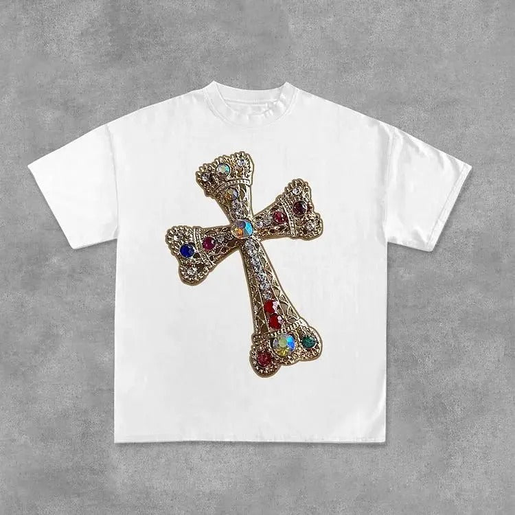 Sopula Diamond Cross Graphic Print Cotton T-Shirt Hoodie, Sweatshirt | PrintMintTees.com