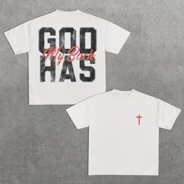 Sopula Vintage God Has My Back Graphic Cotton T-Shirt Hoodie, Sweatshirt | PrintMintTees.com