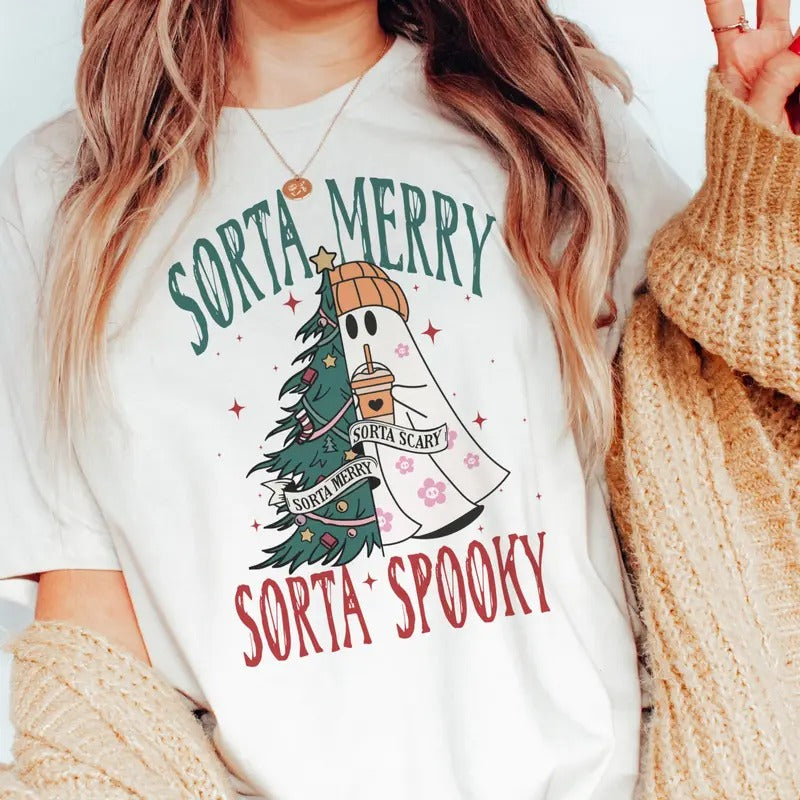 Sorta Merry Sorta Spooky Spooky Girly Halloween Sora Sorta Spooky Ghost Funny T-Shirts, Hoodie, Sweatshirt