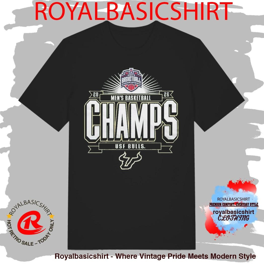 South Florida Bulls Men’s Basketball 2026 American Conference Tournament Champions Locker Room T-Shirt
