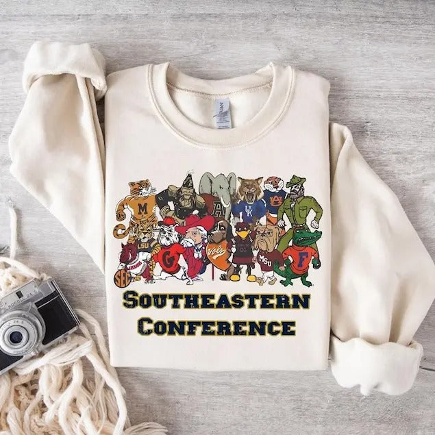 Southeastern Conference Shirts, College Football Sweatshirts, SEC Football Shirts, Football Season Shirts, SEC Mascot...