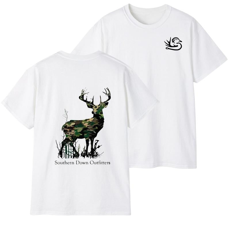 Southern Down Outfitters 2 Sided T-Shirt, Camo Deer Tee For Men For Woman, Trendy Shirt Hoodie Sweatshirt | PrintMintTees.com