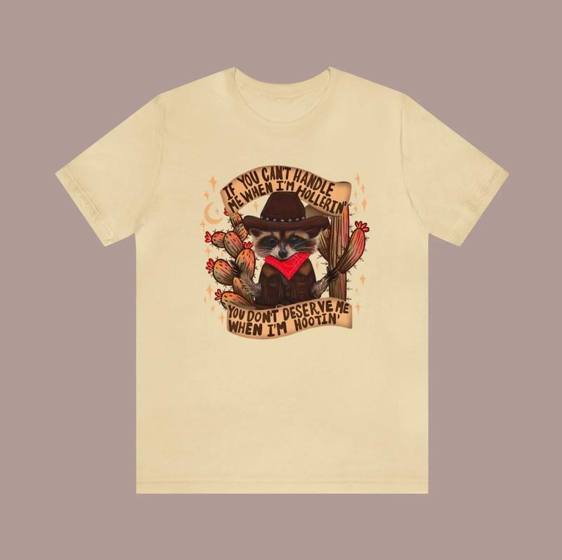 Southern Raccoon Shirt Funny Texas Tee Cowboy Western Meme Unhinged Gift Ironic Sarcastic Humor Trash Panda Themed Gift...
