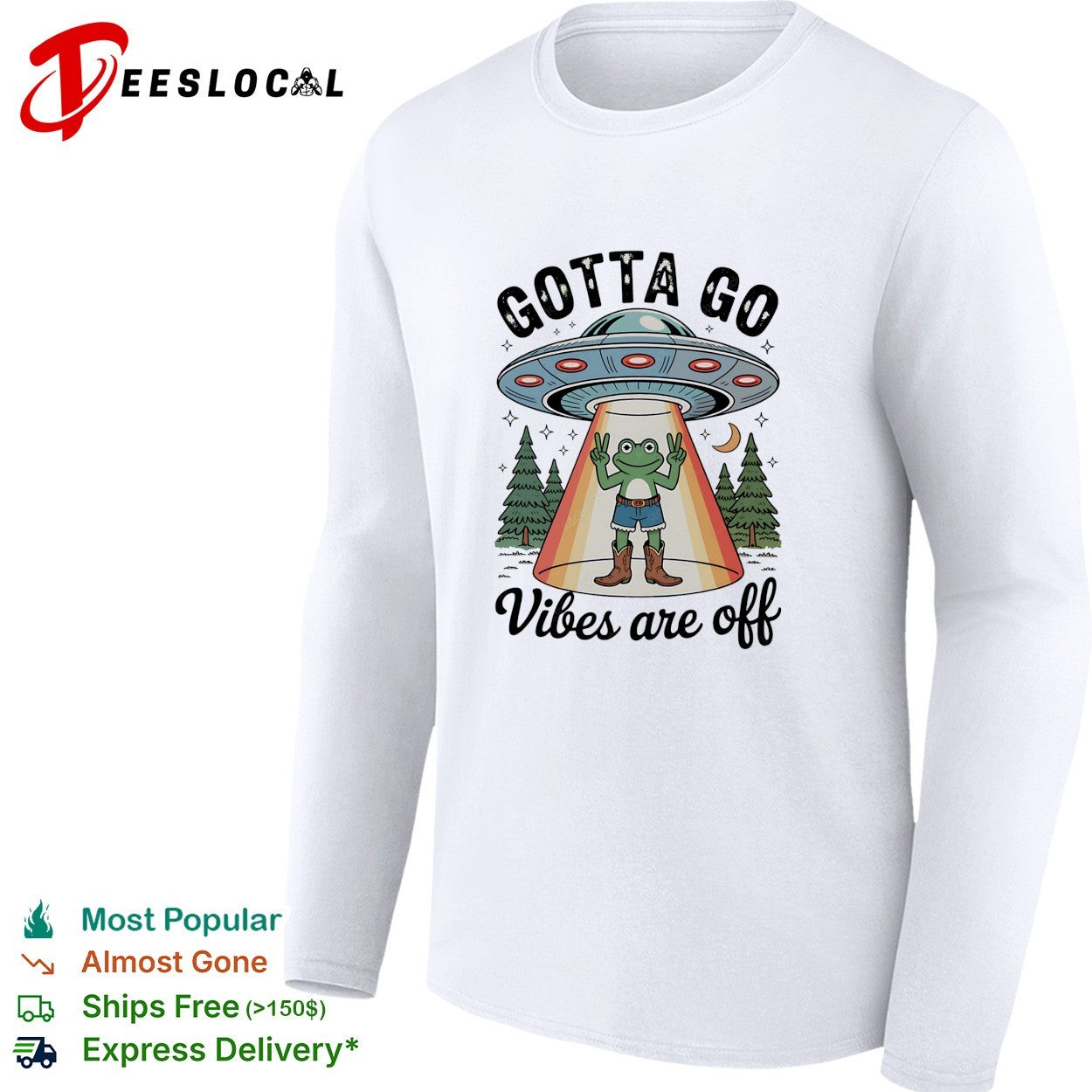 Space frog vibes are off gotta go ufo beam shirt