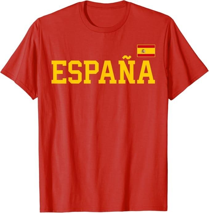 Spain Shirts, Spanish Flag Red España T-Shirt Cotton Fashion Casual Classic Hoodie, Sweatshirt | PrintMintTees.com