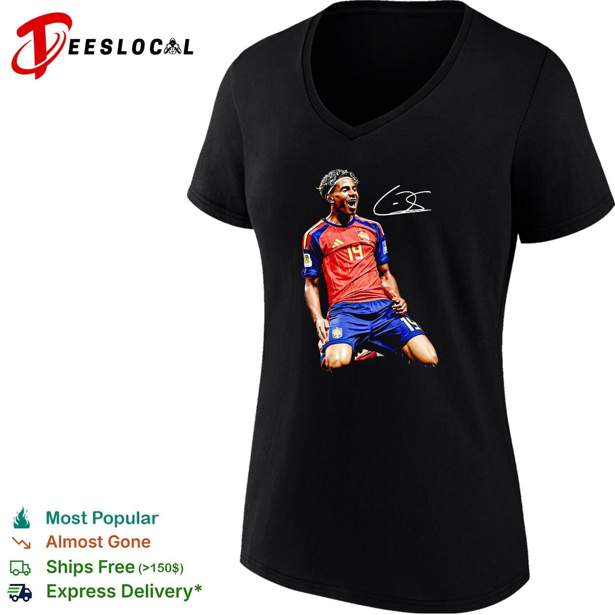 Spain soccer player number 19 celebrating shirt