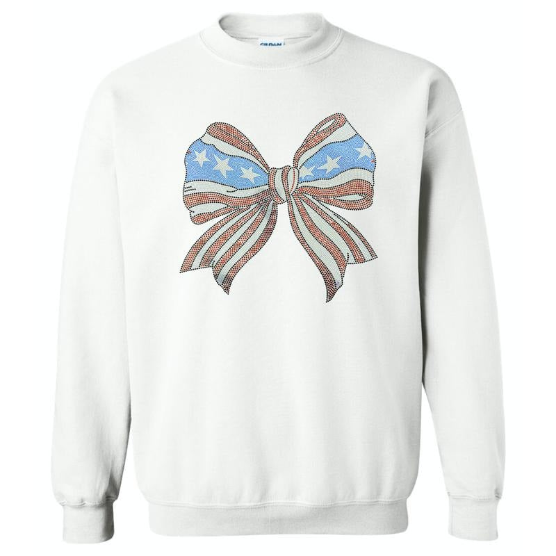 Spangled Patriotic Bow Sweatshirt T-Shirts, Hoodie | PrintMintTees.com