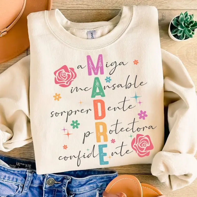 Spanish Mothers Day shirt , Retro Madre, Mother's Day shirt Hoodie Sweatshirt | PrintMintTees.com