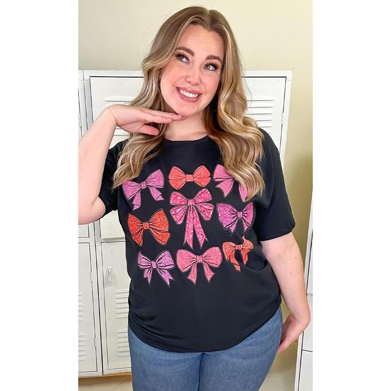 Sparkle Bow Graphic T-Shirt Hoodie Sweatshirt | PrintMintTees.com