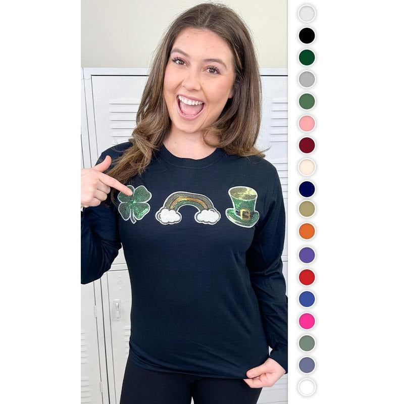 Sparkle St. Patrick’s Long Sleeve T-Shirt Hoodie Sweatshirt | PrintMintTees.com