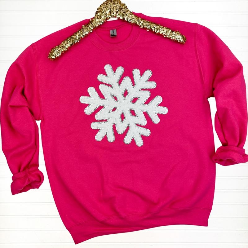 Sparkling Snowflake Patch Shirt Hoodie Sweatshirt