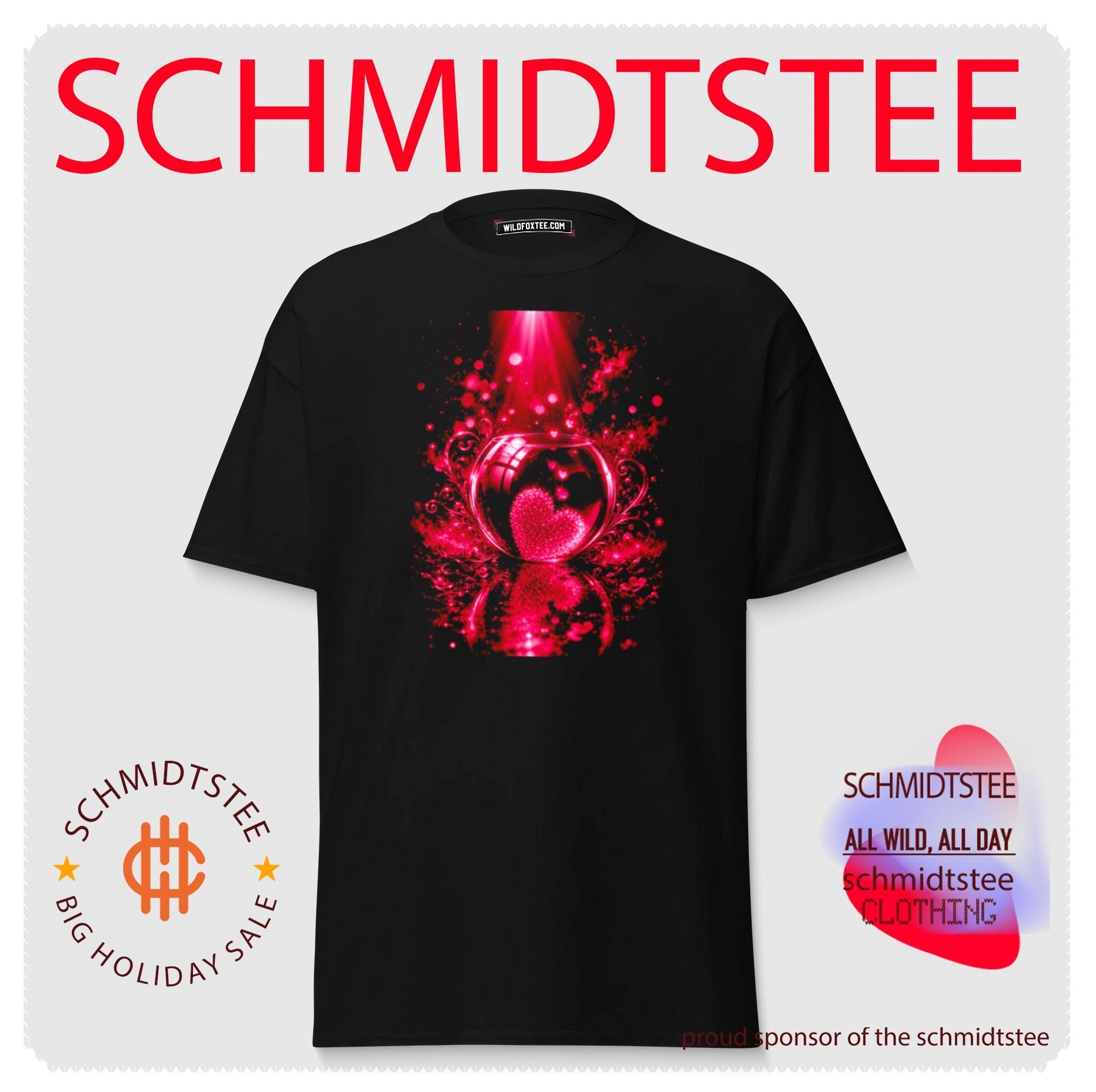 Sparkling heart in a glass bowl shirt