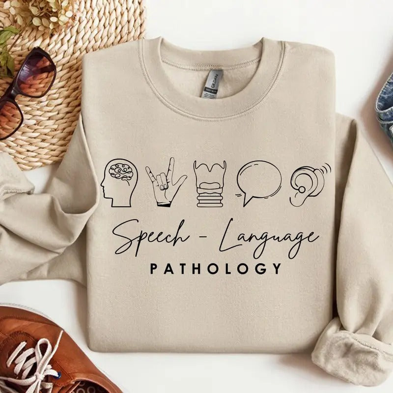 Speech Therapist Sweatshirt Speech Language Shirt Slp Nurse Sweater Slp Shirt Speech Language Pathologist Tshirt Gift For...