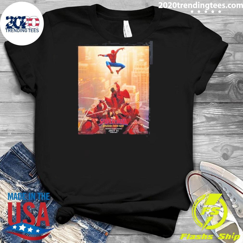 Spider-Man Brand New Day Movie Official Poster Peter Vs The Hand Shirt