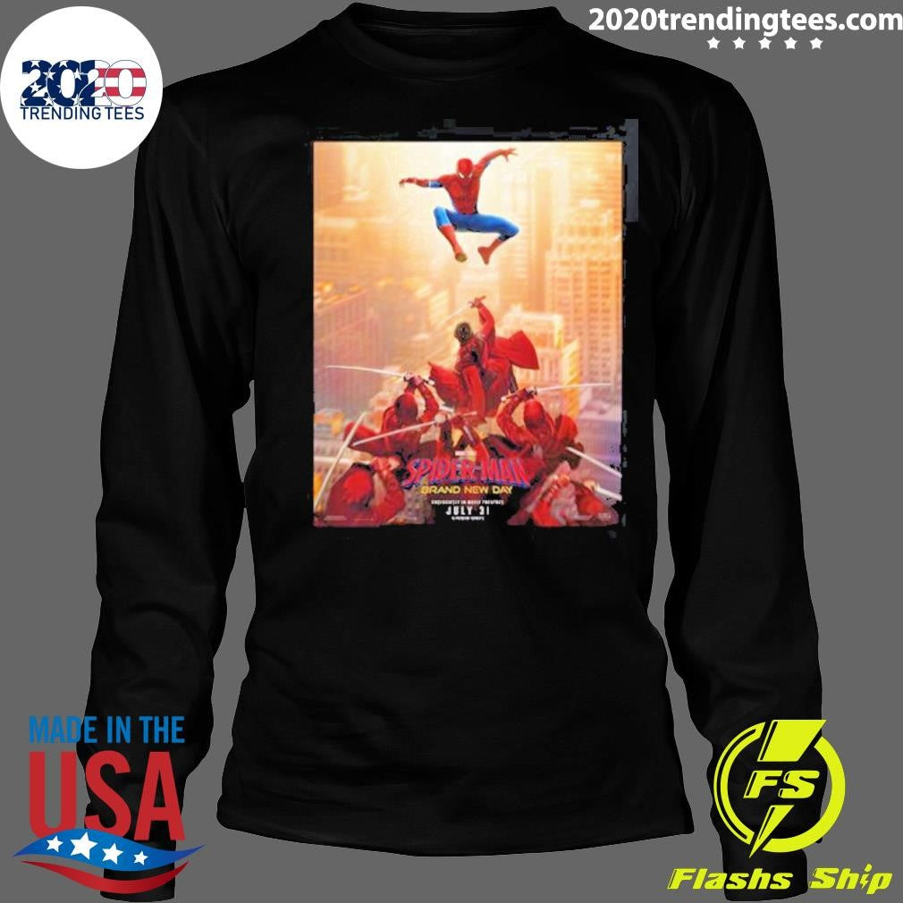 Spider-Man Brand New Day Movie Official Poster Peter Vs The Hand Shirt