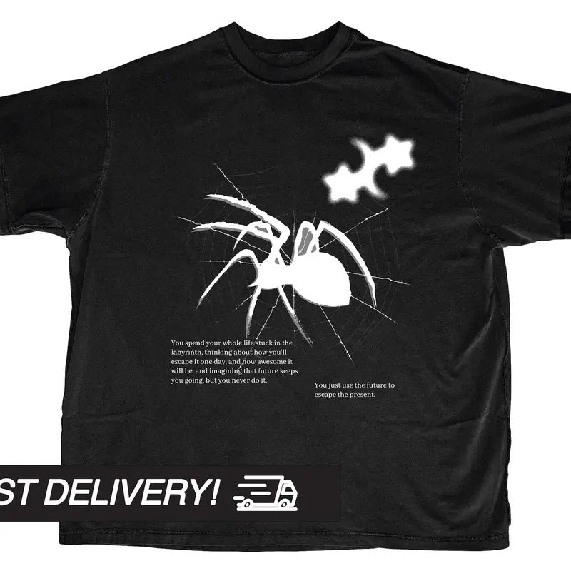 Spider Y2k Shirt, Y2k Top, Harajuku Goth Punk T-Shirt,Alternative Clothing, Y2k Graphic Shirt Menswear Underwear Hoodie...