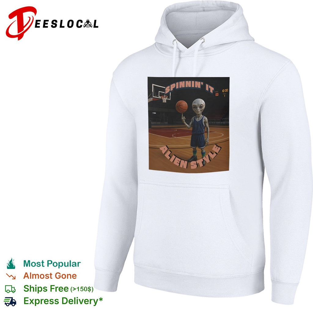 Spinnin it alien style basketball alien shirt