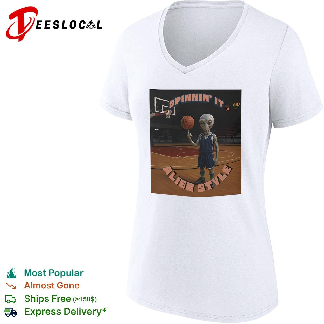 Spinnin it alien style basketball alien shirt