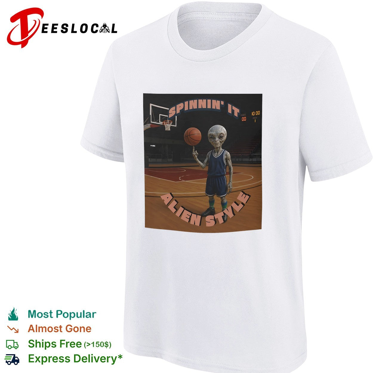 Spinnin it alien style basketball alien shirt