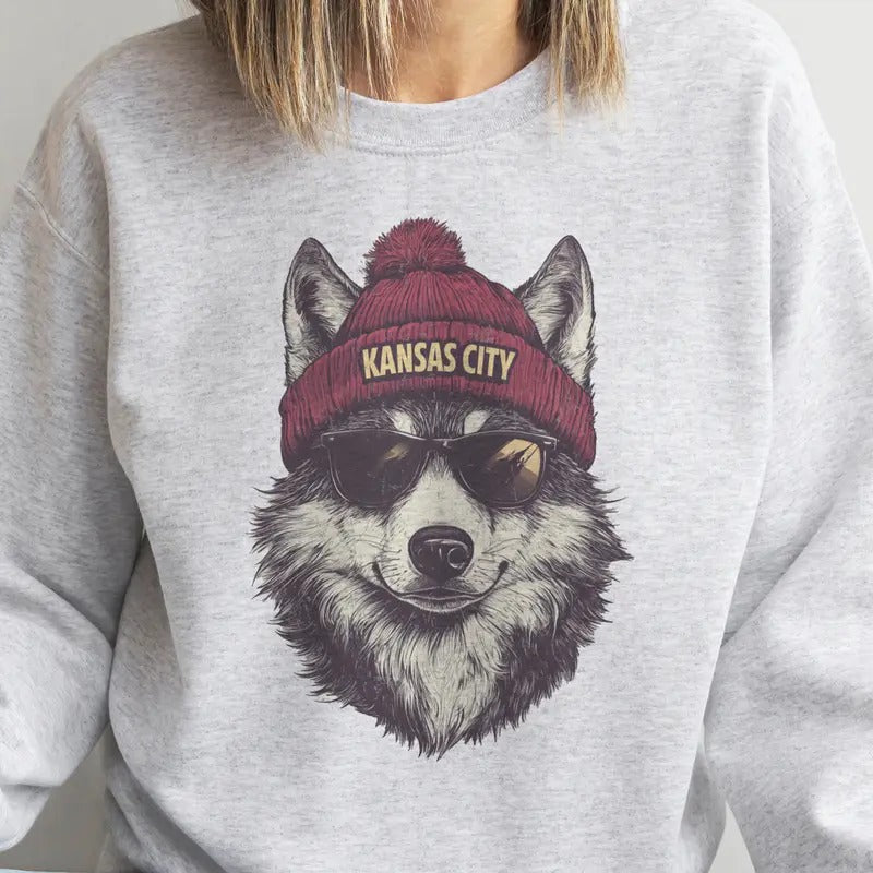 Spirit Animal Kansas City Football Sweatshirt Retro Football Fan Pullover Sweatshirt Womens Fan Sports Pullover Game Day...