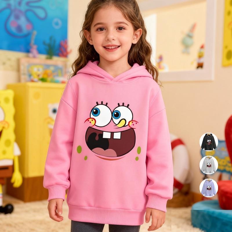 SpongeBob Smiley Face Print Cartoon Funny Hoodie for Kids Boys Girls Long Sleeve Winter Sweatshirt Unisex Fit Cozy &...