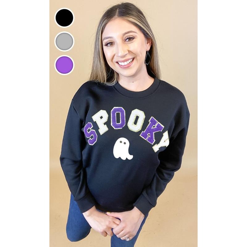 Spooky Chenille Sweatshirt Shirt Hoodie | PrintMintTees.com