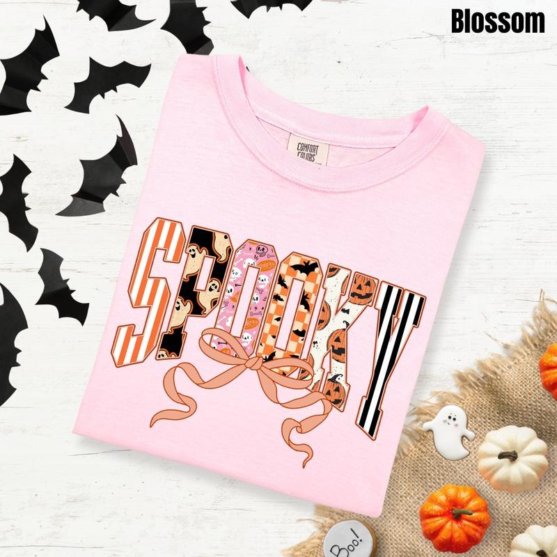 Spooky Patterns Coquette Comfort Colors T-Shirt 'NLB' Hoodie, Sweatshirt | PrintMintTees.com