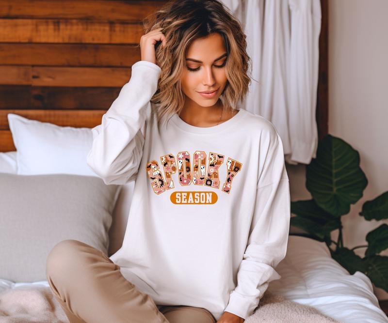 Spooky Season Halloween Crewneck Sweatshirt Shirt Hoodie | PrintMintTees.com