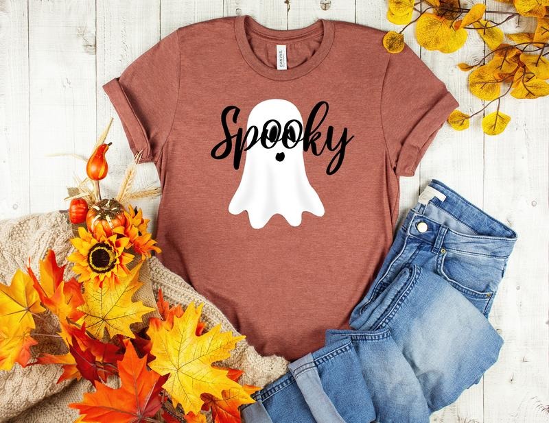 Spooky Shirthalloween Shirt Womenhalloween Adult Costumehalloween Shirtghost Shirtcute Halloween Shirthalloween...