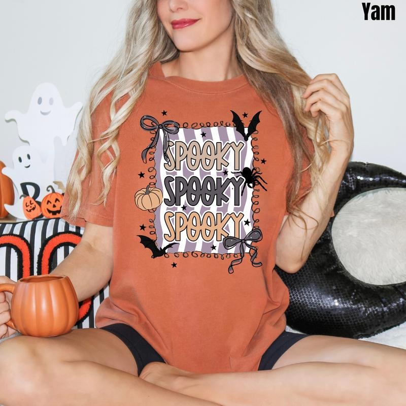 Spooky Striped Halloween Comfort Colors T-Shirt 'NLB' Hoodie, Sweatshirt | PrintMintTees.com