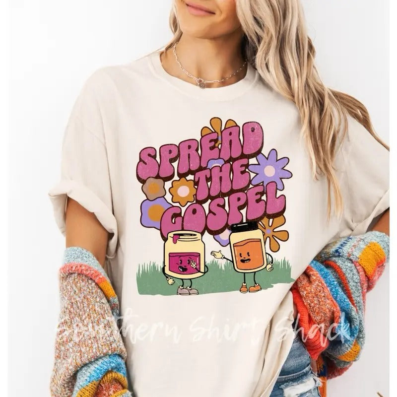 Spread the Gospel t shirt | ivory comfort colors shirt | Christian t shirt Hoodie Sweatshirt | PrintMintTees.com