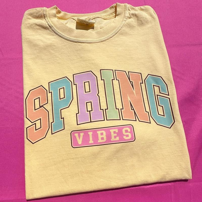 Spring Vibes Comfort Colors T-Shirt Hoodie Sweatshirt | PrintMintTees.com