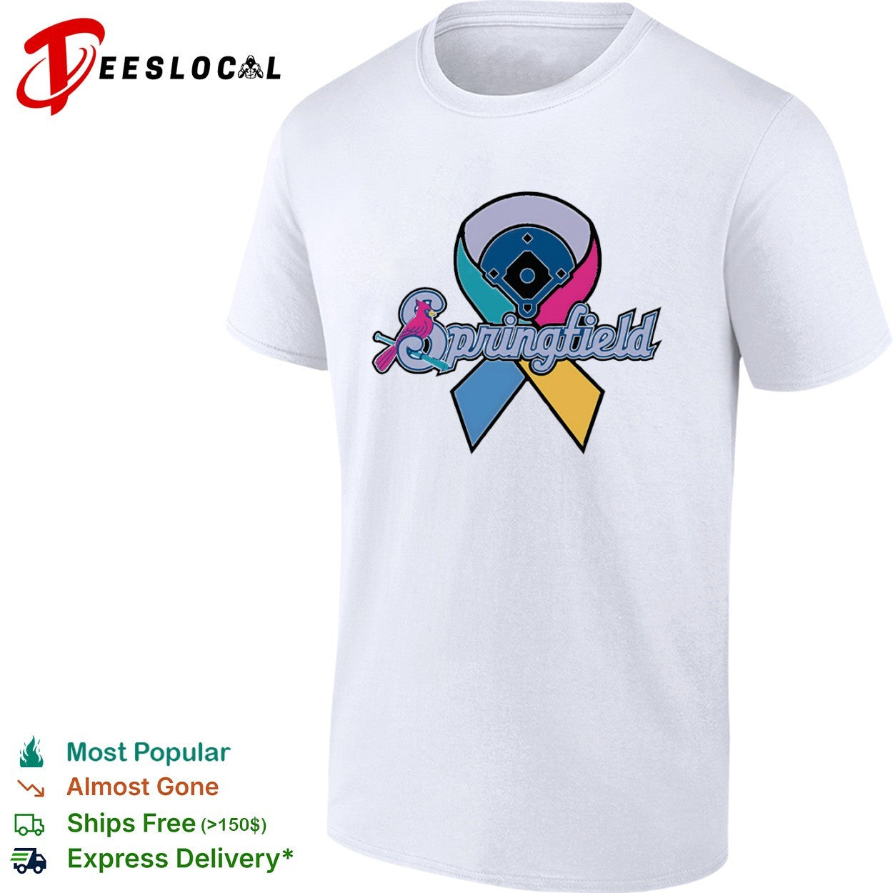Springfield Cardinals awareness ribbon baseball team shirt