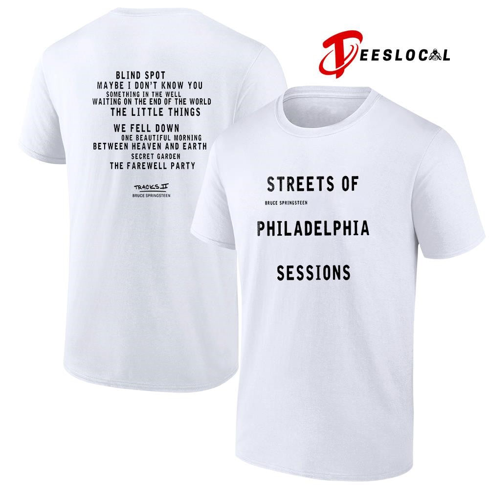 Springsteen streets of Philadelphia sessions tracklist text shirt
