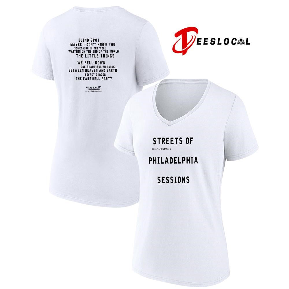Springsteen streets of Philadelphia sessions tracklist text shirt