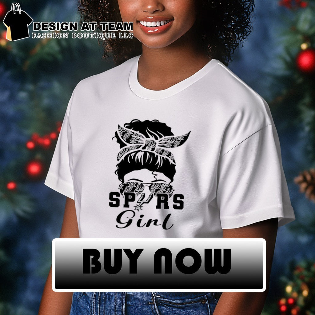Spurs Girl Messy Bun Bandana San Antonio Spurs Basketball NBA 2026 shirt