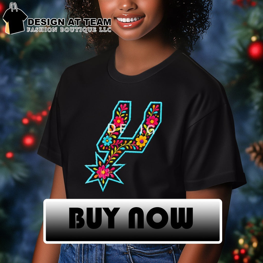 Spurs logo floral San Antonio Spurs Basketball NBA 2026 shirt