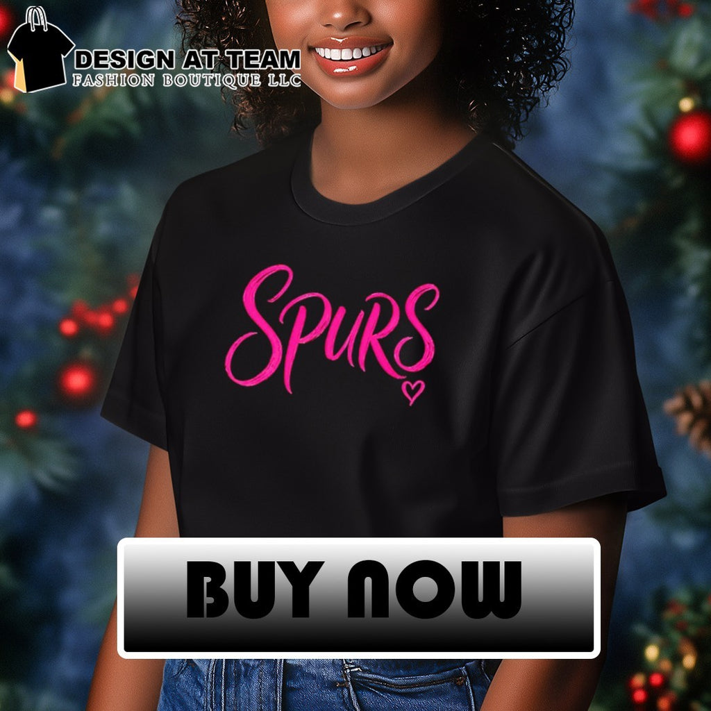 Spurs neon pink heart logo Spurs basketball shirt